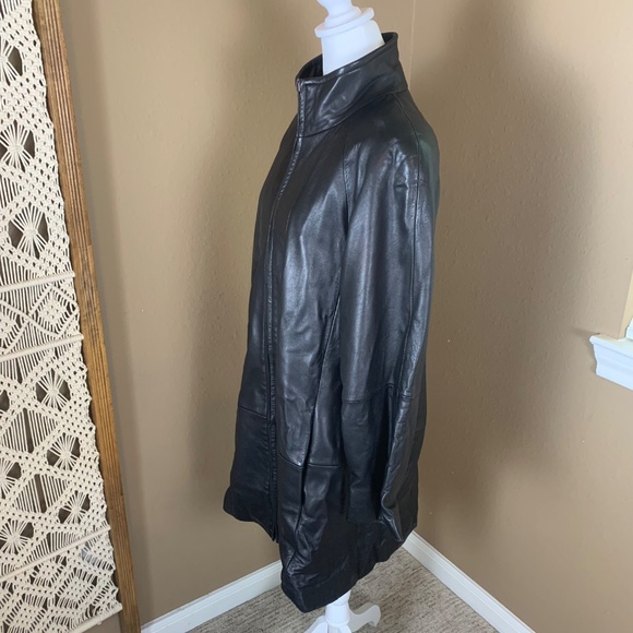 Vintage Tibor Leathers Black Leather Coat – Women’s Small – 80s Full Zip Jacket - Picture 2 of 13